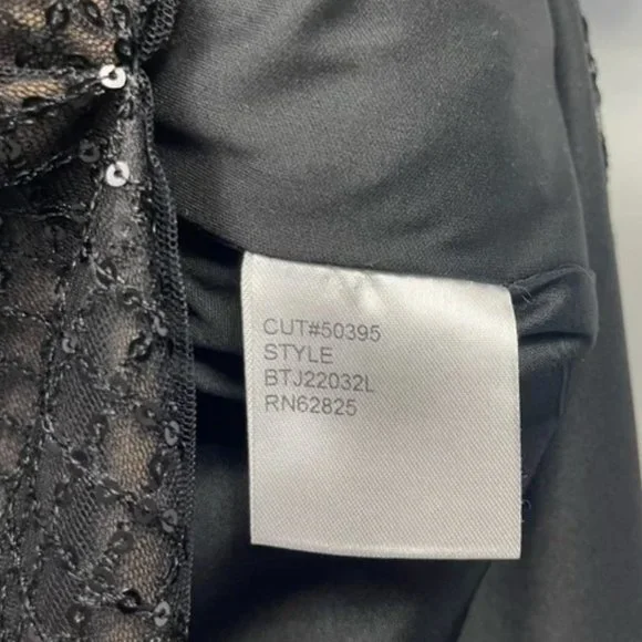 NWT Tadashi Shoji Samira Black/Nude Sequin gown - Size 14 - Picture 10 of 13